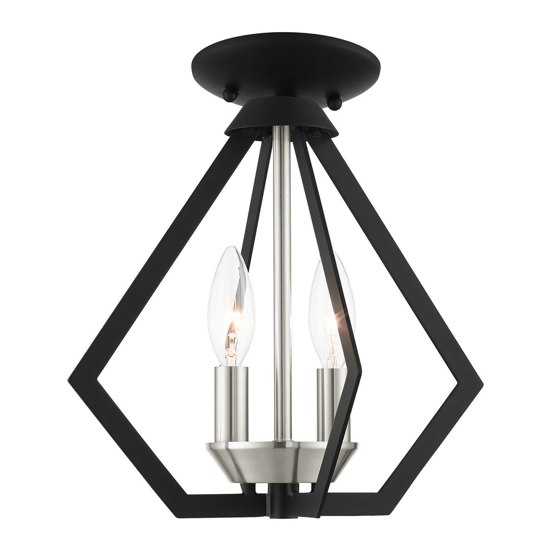 Livex Prism 40922-04 Ceiling Light - Black w/ Brushed Nickel Cluster