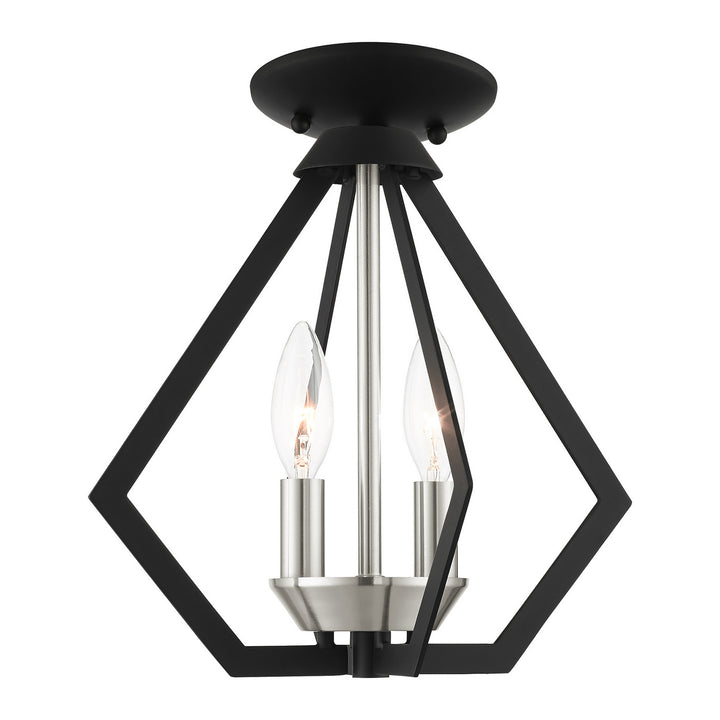 Livex Prism 40922-04 Ceiling Light - Black w/ Brushed Nickel Cluster