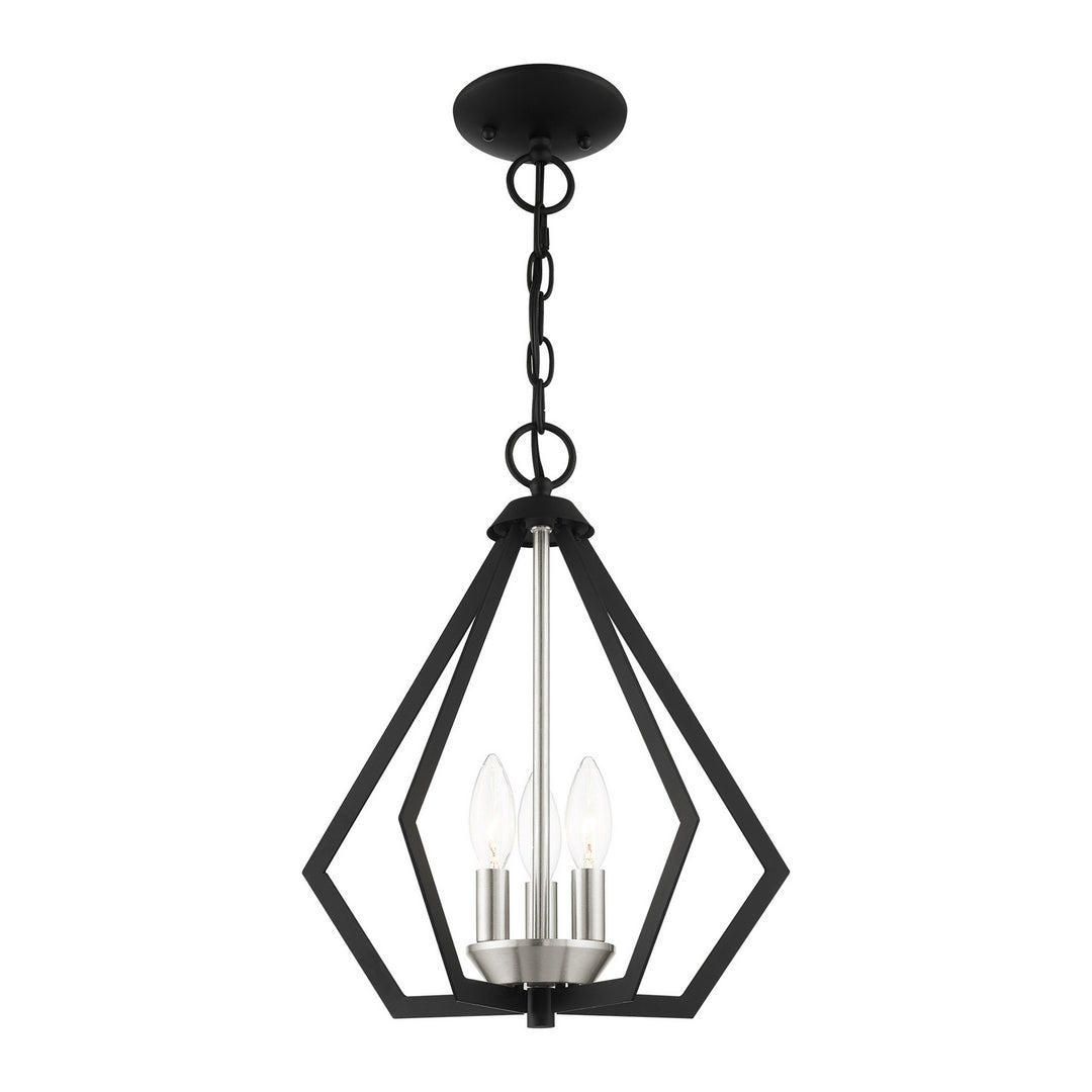 Livex Prism 40923-04 Ceiling Light - Black w/ Brushed Nickel Cluster