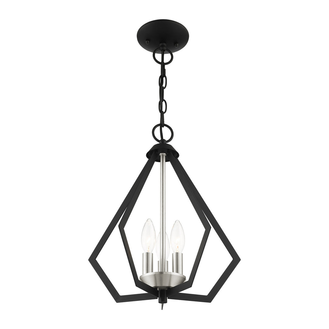 Livex Prism 40923-04 Ceiling Light - Black w/ Brushed Nickel Cluster