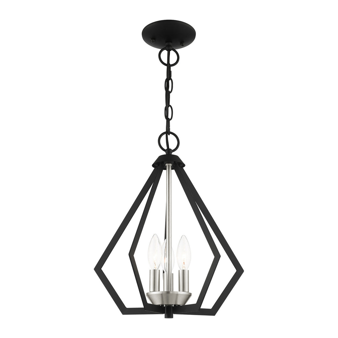 Livex Prism 40923-04 Ceiling Light - Black w/ Brushed Nickel Cluster