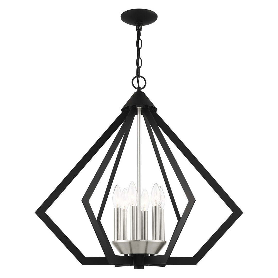 Livex Prism 40926-04 Chandelier Light - Black w/ Brushed Nickel Cluster