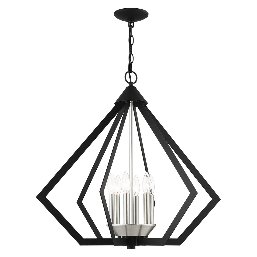 Livex Prism 40926-04 Chandelier Light - Black w/ Brushed Nickel Cluster