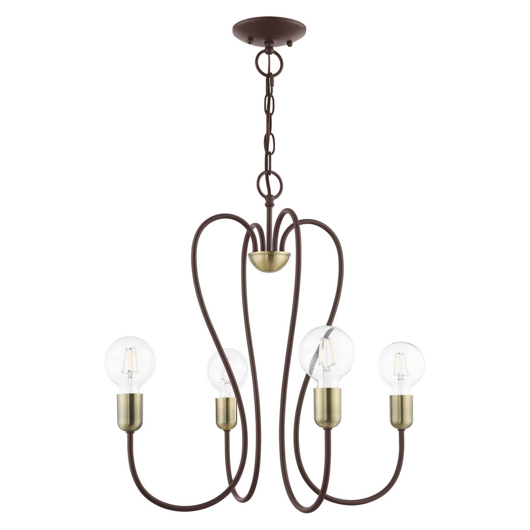 Livex Lucerne 41364-07 Chandelier Light - Bronze w/ Antique Brasss