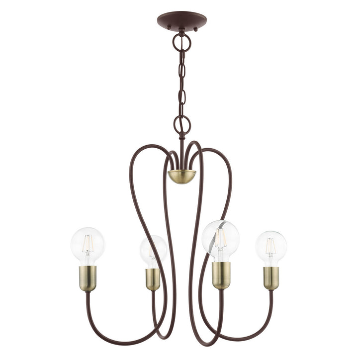 Livex Lucerne 41364-07 Chandelier Light - Bronze w/ Antique Brasss
