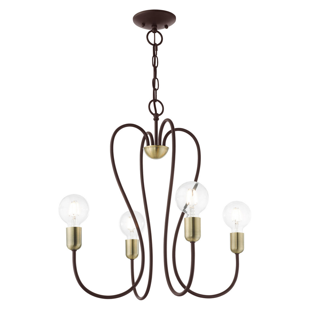 Livex Lucerne 41364-07 Chandelier Light - Bronze w/ Antique Brasss
