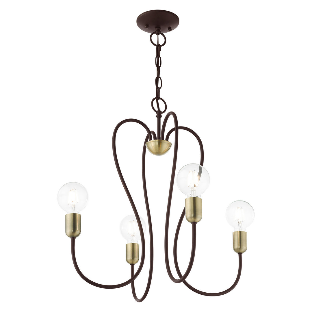 Livex Lucerne 41364-07 Chandelier Light - Bronze w/ Antique Brasss
