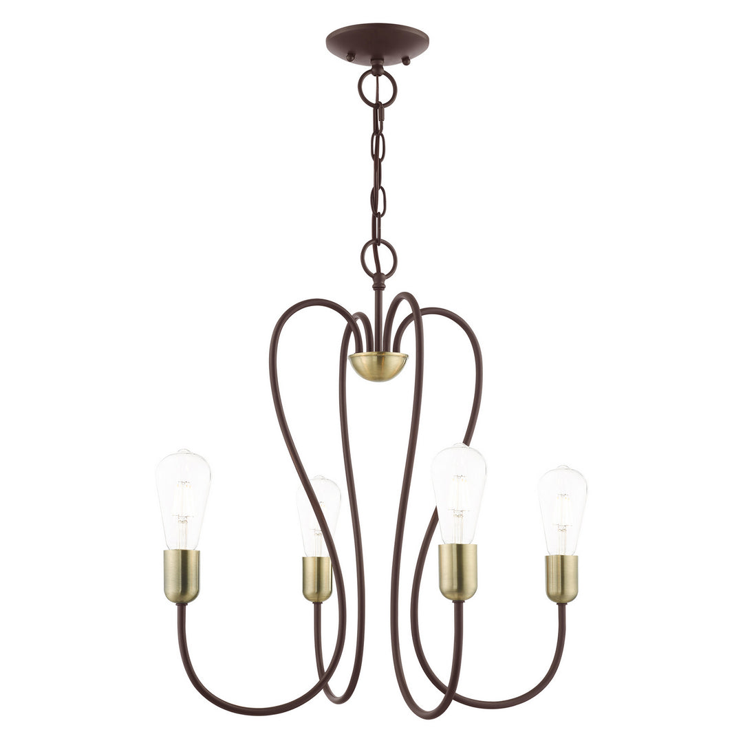 Livex Lucerne 41364-07 Chandelier Light - Bronze w/ Antique Brasss