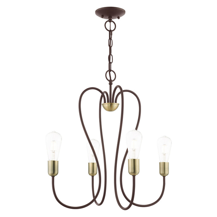 Livex Lucerne 41364-07 Chandelier Light - Bronze w/ Antique Brasss