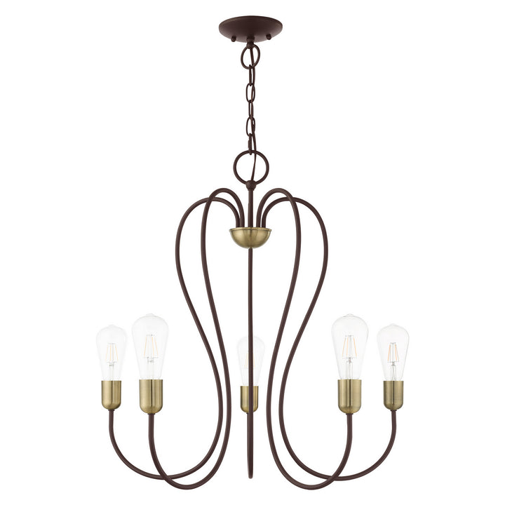 Livex Lucerne 41365-07 Chandelier Light - Bronze w/ Antique Brass