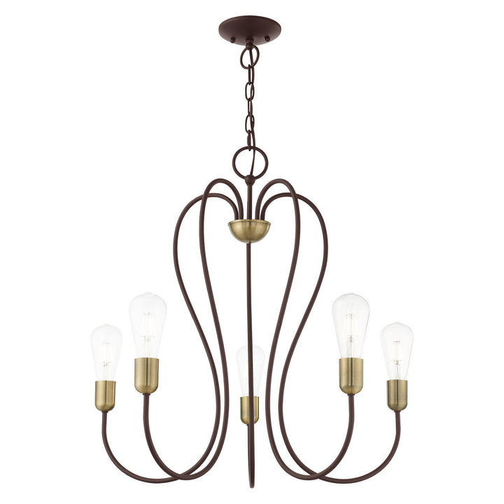 Livex Lucerne 41365-07 Chandelier Light - Bronze w/ Antique Brass