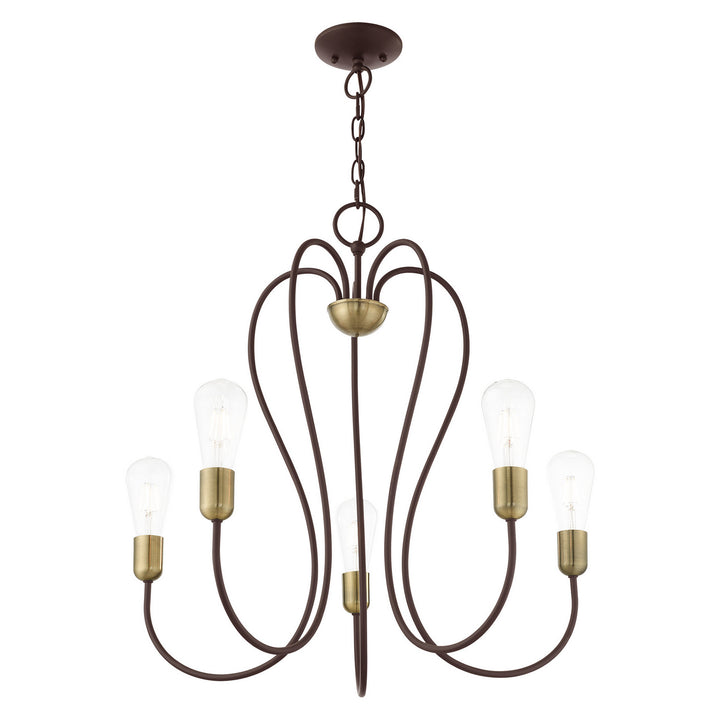 Livex Lucerne 41365-07 Chandelier Light - Bronze w/ Antique Brass