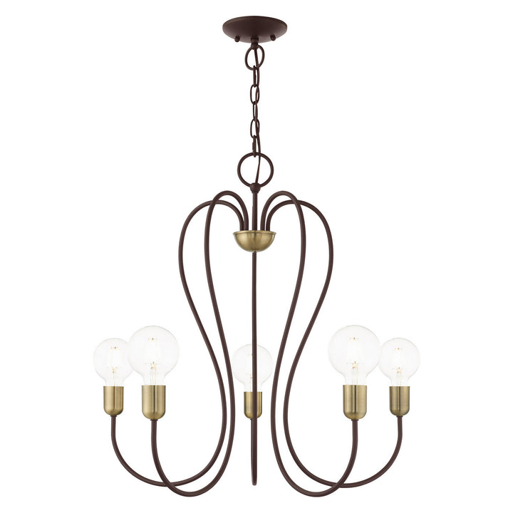 Livex Lucerne 41365-07 Chandelier Light - Bronze w/ Antique Brass