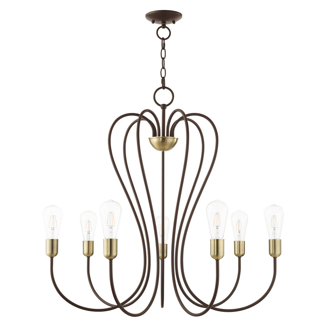 Livex Lucerne 41367-07 Chandelier Light - Bronze w/ Antique Brasss