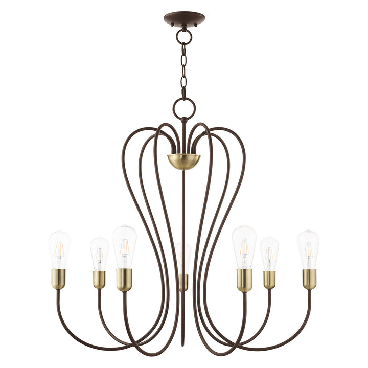 Livex Lucerne 41367-07 Chandelier Light - Bronze w/ Antique Brasss