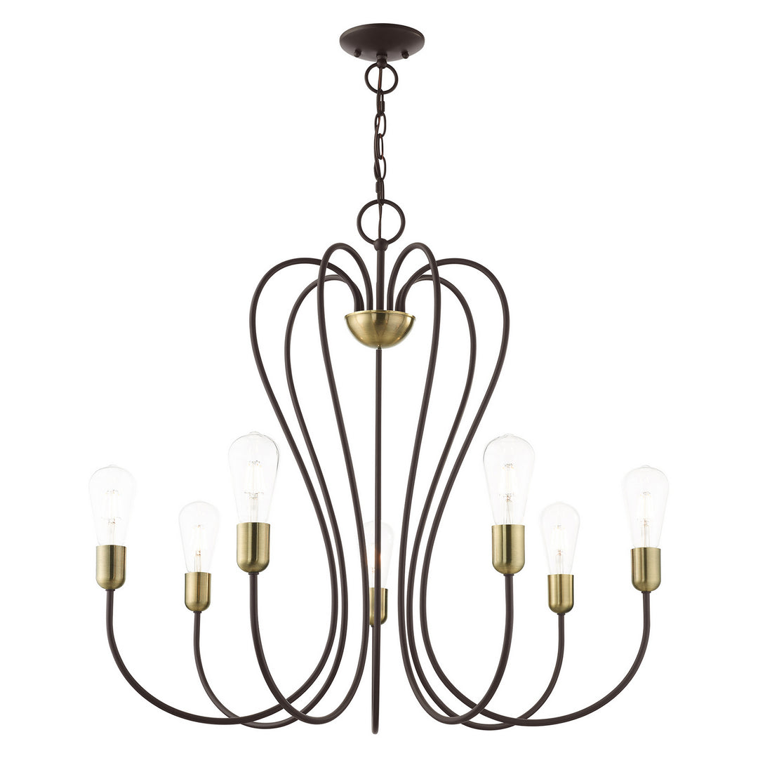 Livex Lucerne 41367-07 Chandelier Light - Bronze w/ Antique Brasss