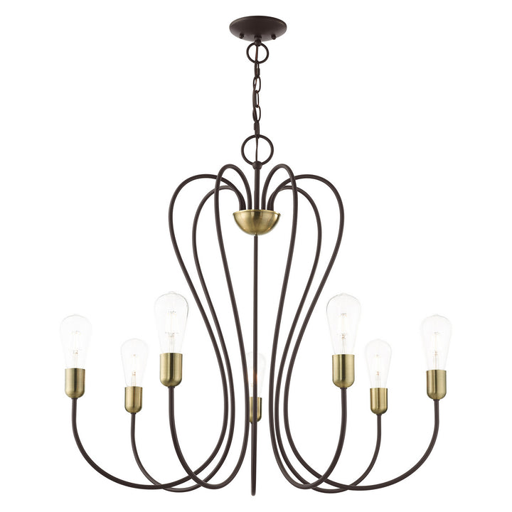 Livex Lucerne 41367-07 Chandelier Light - Bronze w/ Antique Brasss