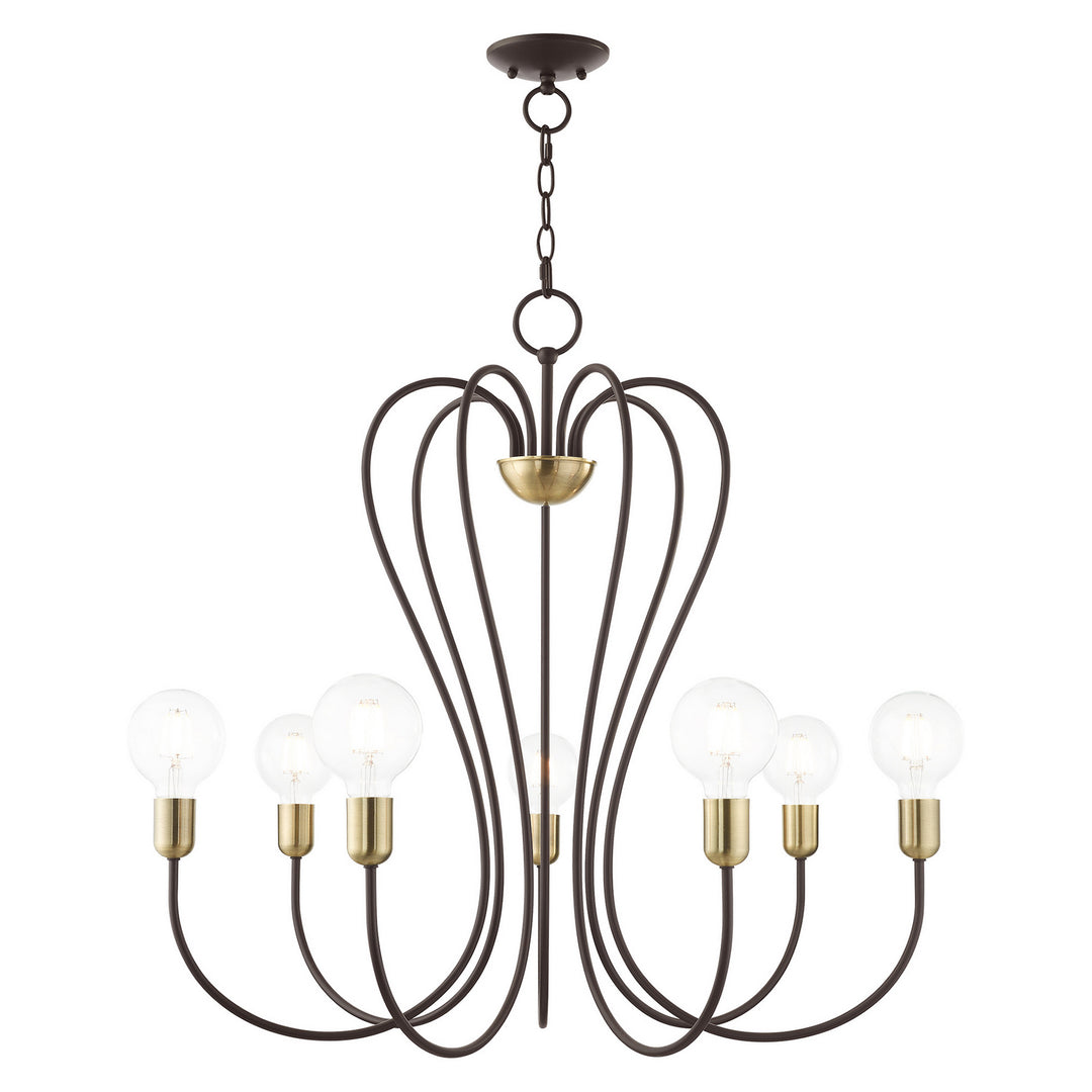 Livex Lucerne 41367-07 Chandelier Light - Bronze w/ Antique Brasss
