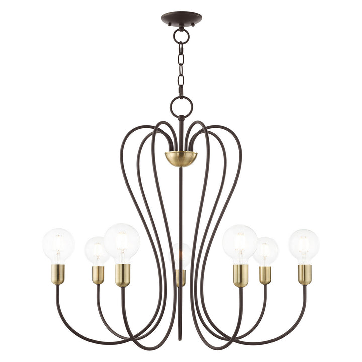 Livex Lucerne 41367-07 Chandelier Light - Bronze w/ Antique Brasss