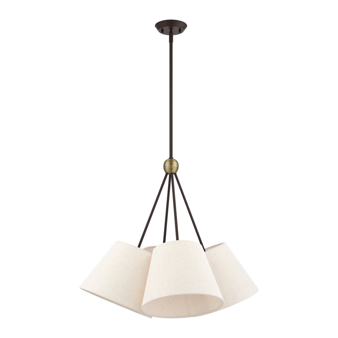 Livex Prato 41384-07 Chandelier Light - Bronze w/ Antique Brasss
