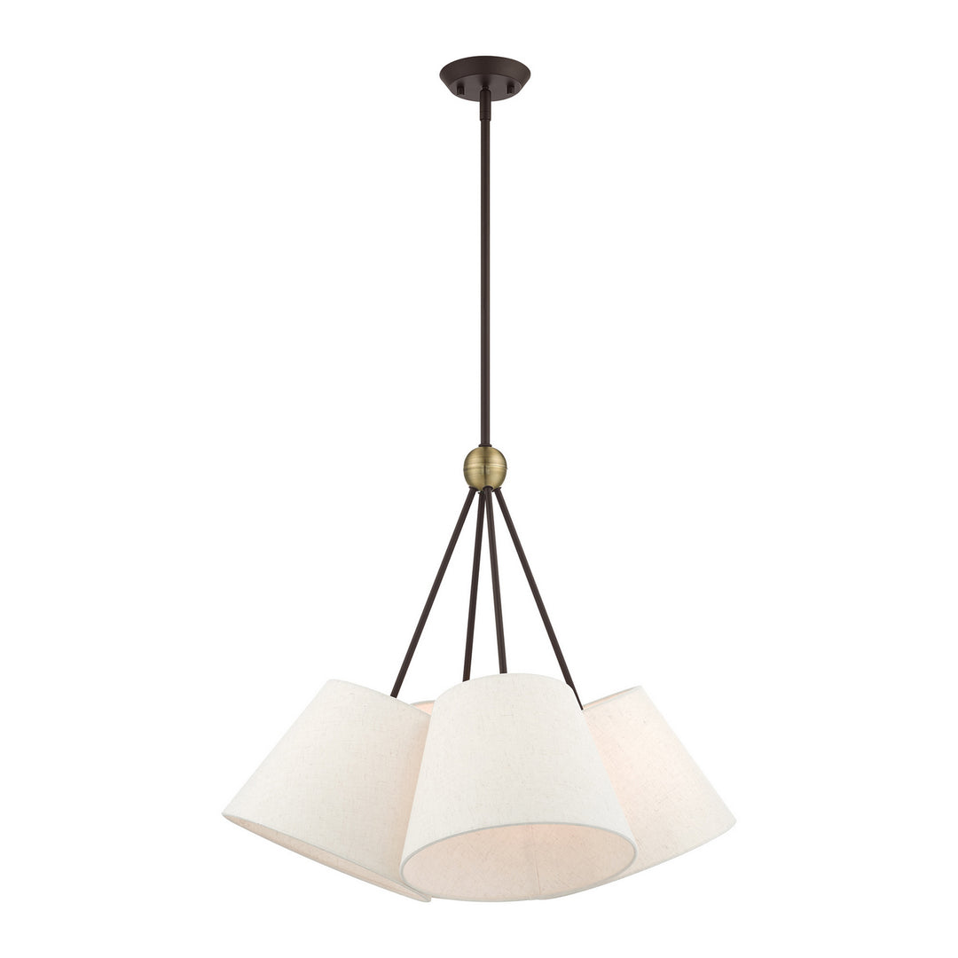 Livex Prato 41384-07 Chandelier Light - Bronze w/ Antique Brasss