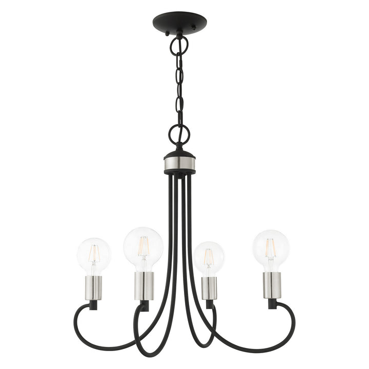 Livex Bari 42924-04 Chandelier Light - Black w/ Brushed Nickels