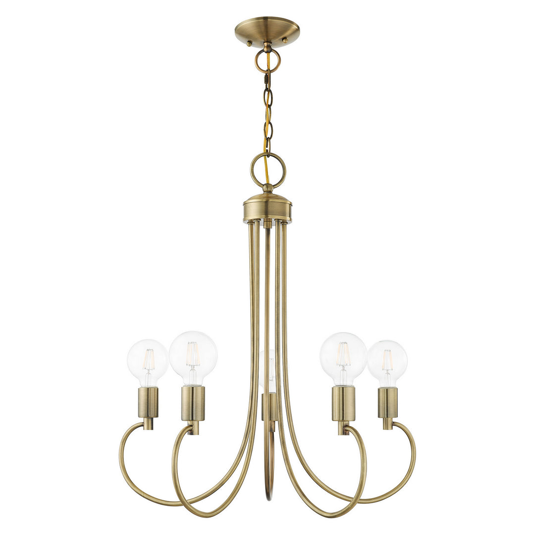 Livex Bari 42925-01 Chandelier Light - Antique Brass