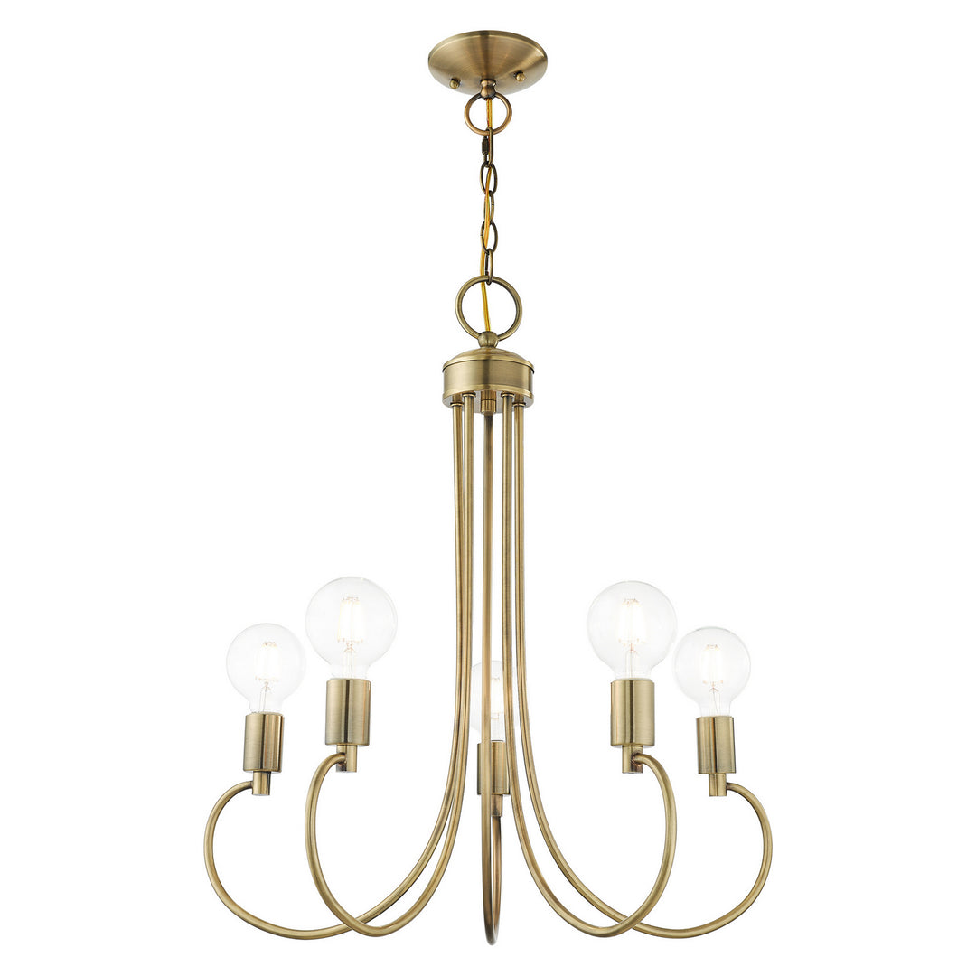 Livex Bari 42925-01 Chandelier Light - Antique Brass