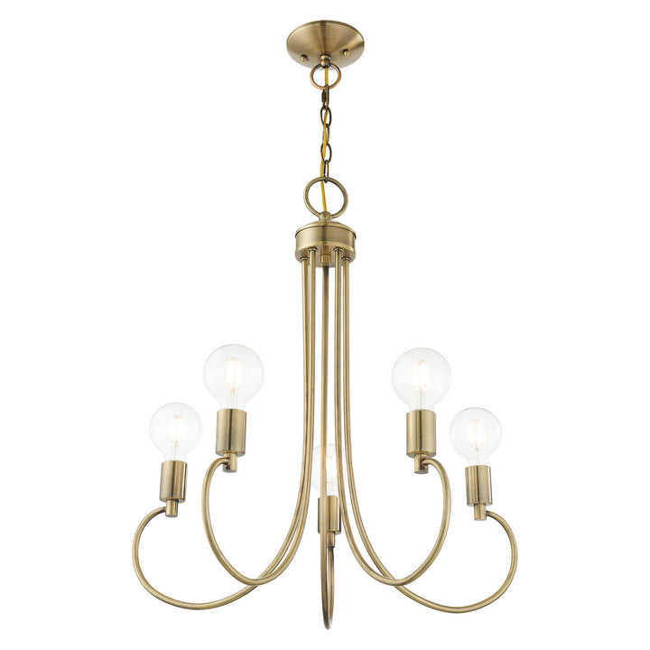 Livex Bari 42925-01 Chandelier Light - Antique Brass