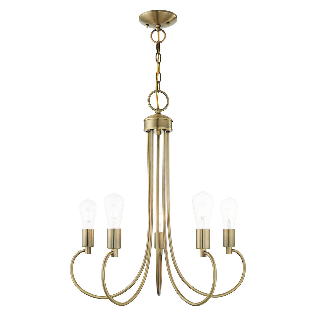 Livex Bari 42925-01 Chandelier Light - Antique Brass