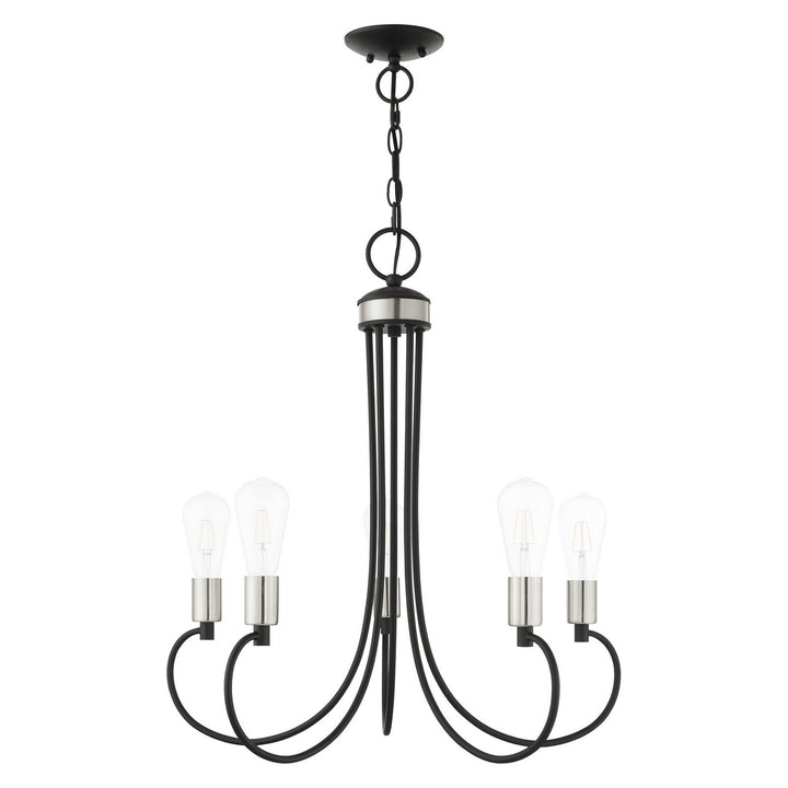 Livex Bari 42925-04 Chandelier Light - Black w/ Brushed Nickels