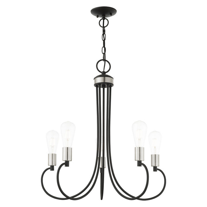 Livex Bari 42925-04 Chandelier Light - Black w/ Brushed Nickels