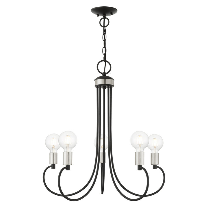 Livex Bari 42925-04 Chandelier Light - Black w/ Brushed Nickels