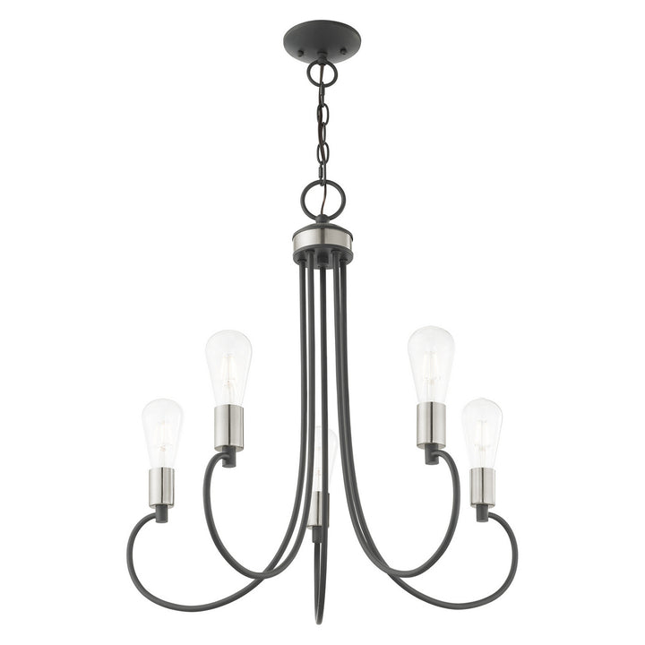 Livex Bari 42925-76 Chandelier Light - Scandinavian Gray w/ Brushed Nickels