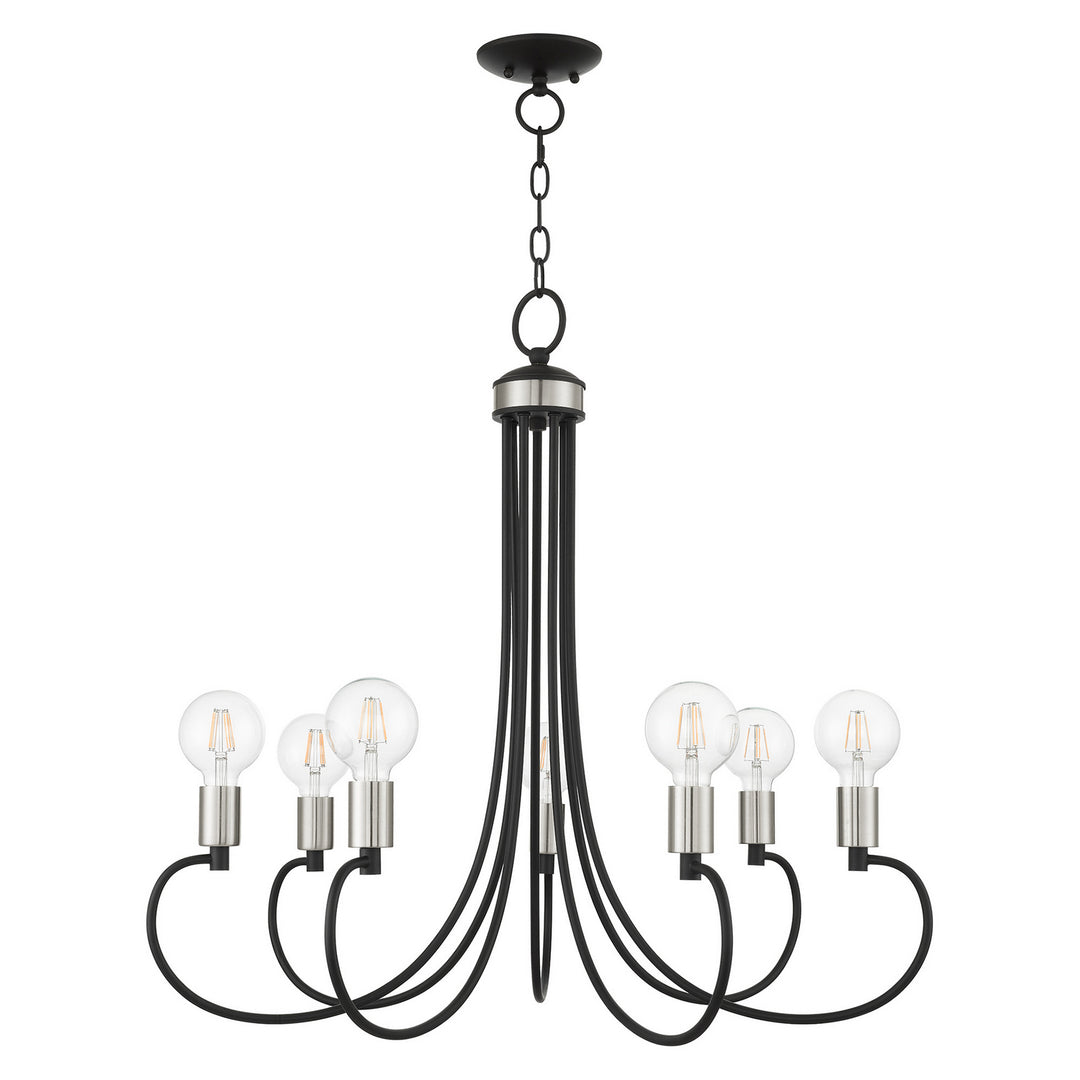 Livex Bari 42927-04 Chandelier Light - Black w/ Brushed Nickels