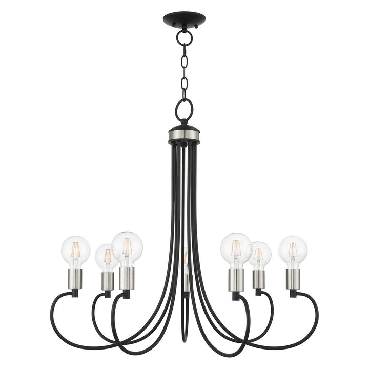 Livex Bari 42927-04 Chandelier Light - Black w/ Brushed Nickels