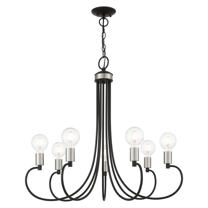 Livex Bari 42927-04 Chandelier Light - Black w/ Brushed Nickels