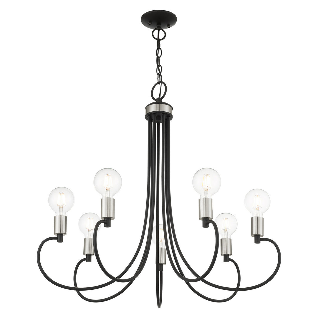 Livex Bari 42927-04 Chandelier Light - Black w/ Brushed Nickels