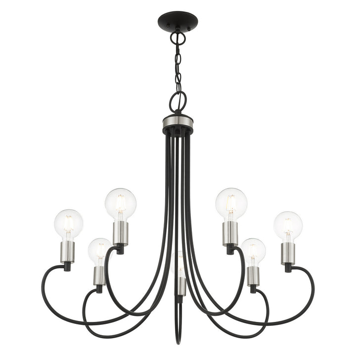 Livex Bari 42927-04 Chandelier Light - Black w/ Brushed Nickels