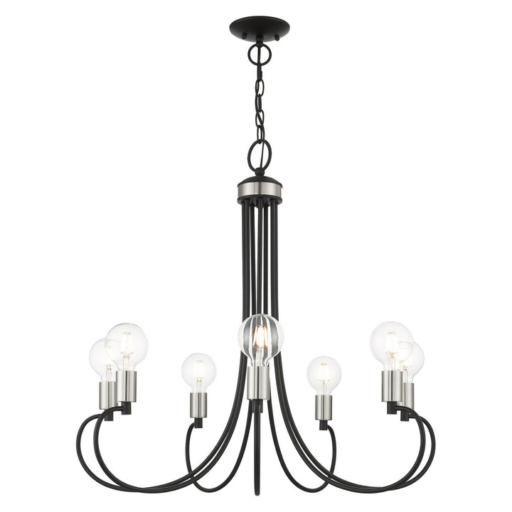 Livex Bari 42927-04 Chandelier Light - Black w/ Brushed Nickels
