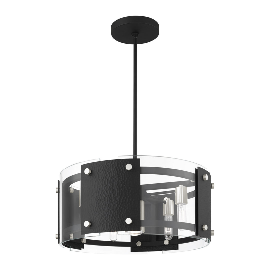 Livex Barcelona 45994-04 Chandelier Light - Black w/ Brushed Nickels