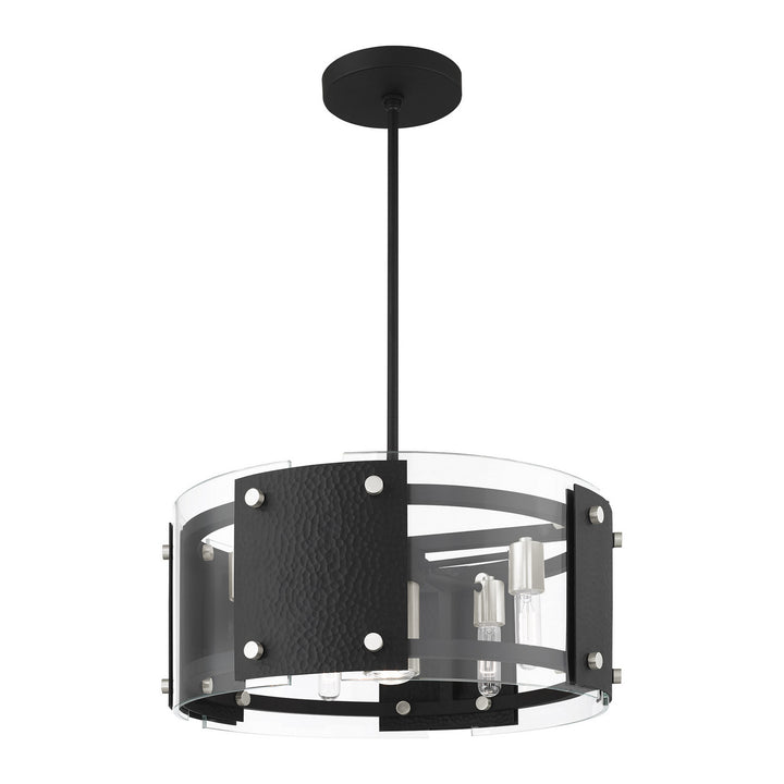 Livex Barcelona 45994-04 Chandelier Light - Black w/ Brushed Nickels