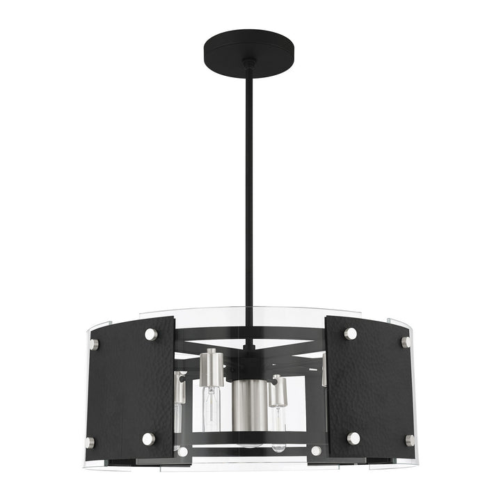 Livex Barcelona 45995-04 Chandelier Light - Black w/ Brushed Nickels