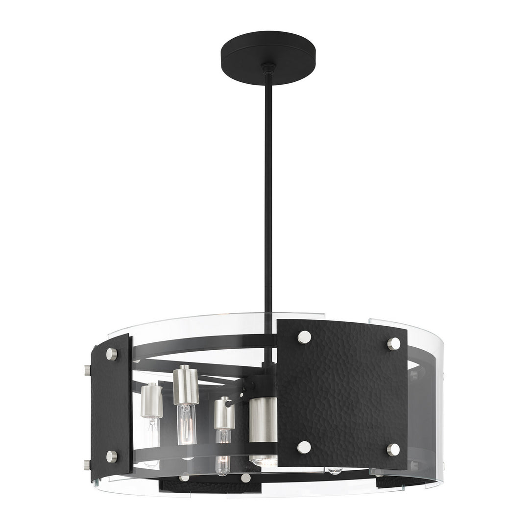 Livex Barcelona 45995-04 Chandelier Light - Black w/ Brushed Nickels