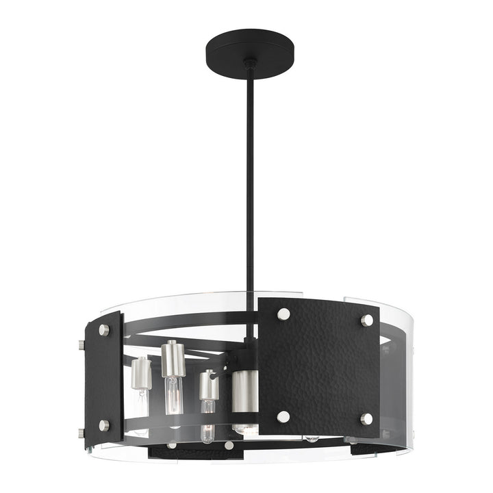 Livex Barcelona 45995-04 Chandelier Light - Black w/ Brushed Nickels