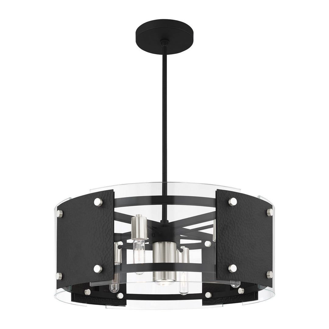 Livex Barcelona 45995-04 Chandelier Light - Black w/ Brushed Nickels