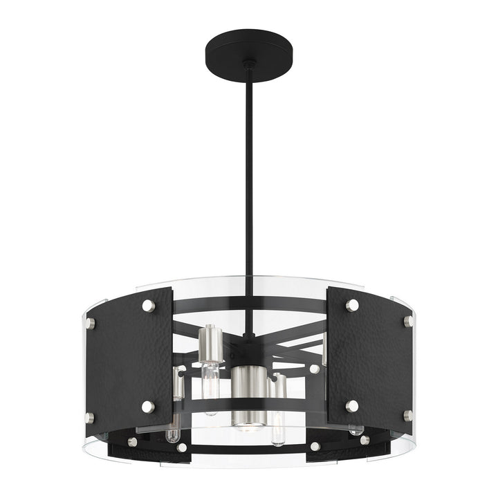 Livex Barcelona 45995-04 Chandelier Light - Black w/ Brushed Nickels
