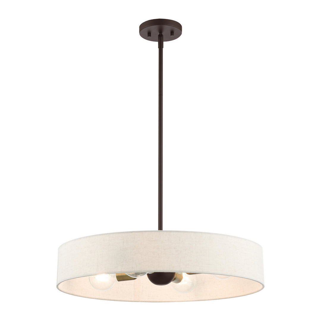 Livex Venlo 46034-07 Pendant Light - Bronze w/ Antique Brasss
