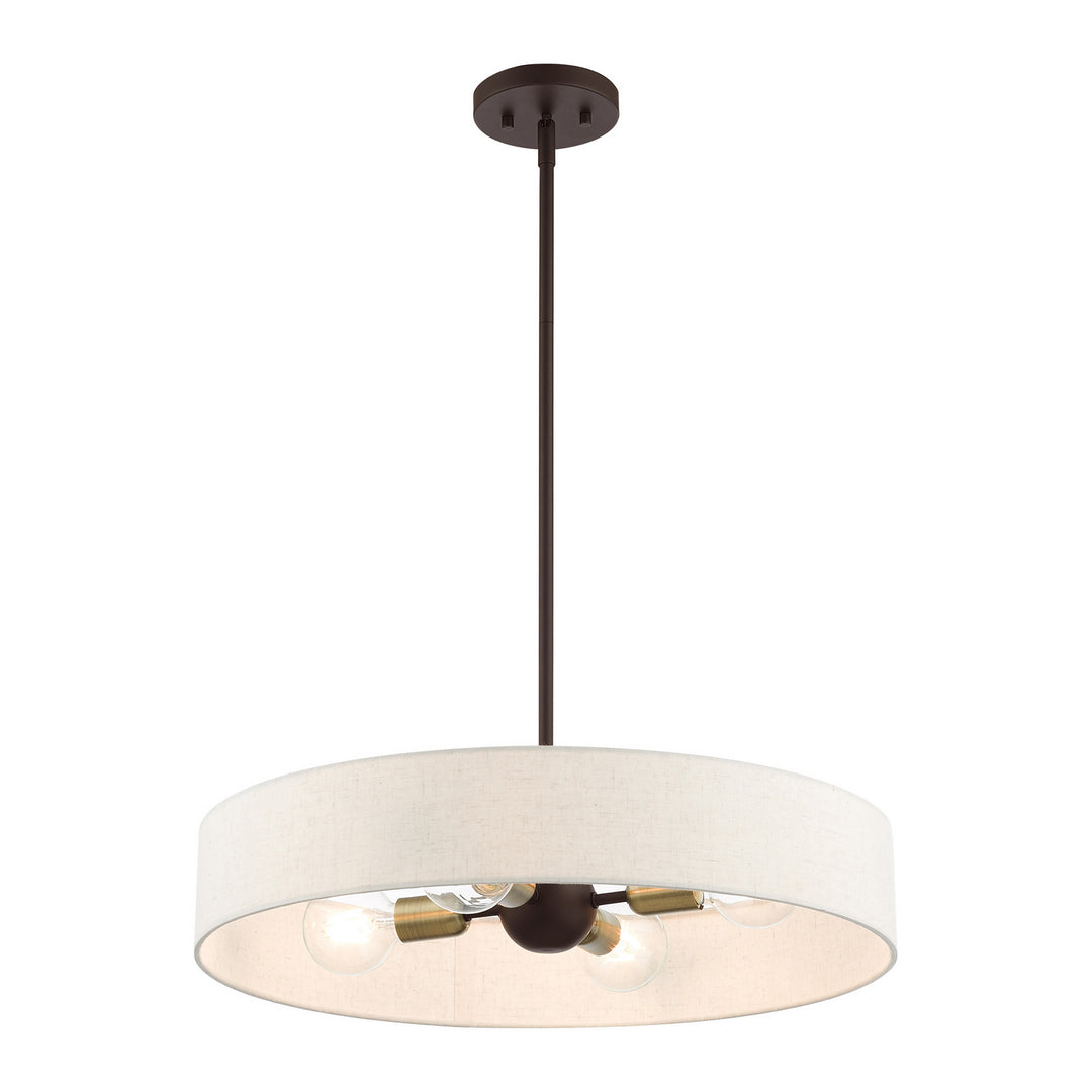 Livex Venlo 46034-07 Pendant Light - Bronze w/ Antique Brasss