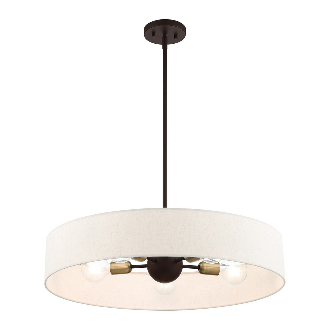 Livex Venlo 46035-07 Pendant Light - Bronze w/ Antique Brasss